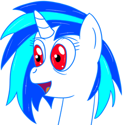 Size: 700x714 | Tagged: safe, artist:alexstrazse, dj pon-3, vinyl scratch, pony, unicorn, bust, red eyes, simple background, solo, white background