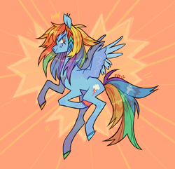 Size: 1024x988 | Tagged: safe, artist:nevgig, derpibooru import, rainbow dash, pegasus, pony, abstract background, smiling, smirk, solo