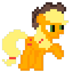 Size: 960x960 | Tagged: safe, artist:joeydr, derpibooru import, applejack, earth pony, pony, female, hat, pixel art, simple background, transparent background