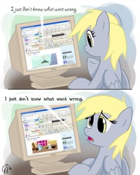 Size: 1024x1280 | Tagged: safe, artist:glancojusticar, derpy hooves, pegasus, pony, comic, computer, derpygate, female, i just don't know what went wrong, internet explorer, mare, solo, toolbar