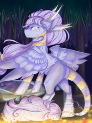 Size: 1536x2048 | Tagged: safe, artist:akiiichaos, derpibooru import, oc, oc:athena, original species, pony, female, horns, mare, solo