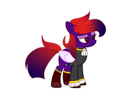 Size: 987x809 | Tagged: safe, artist:deku-adopts, derpibooru import, oc, oc only, oc:lady nightfall, pegasus, pony, vampire, vampony, clothes, coat, cuffs (clothes), eyeshadow, female, heart eyes, makeup, mare, multicolored hair, signature, simple background, socks, solo, transparent background, watermark, wingding eyes