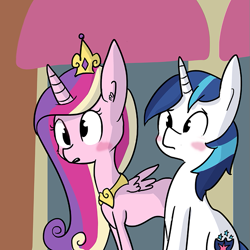 Size: 733x733 | Tagged: safe, artist:tjpones, edit, editor:dsp2003, princess cadance, shining armor, alicorn, pony, unicorn, derp, female, male, shiningcadance, shipping, straight