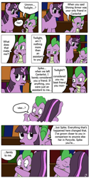 Size: 360x719 | Tagged: safe, artist:the-goza, spike, twilight sparkle, dragon, pony, unicorn, comic, crying, female, hug, male, mare, tears of joy