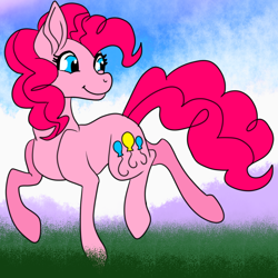 Size: 1600x1600 | Tagged: safe, artist:brainiac, pinkie pie, earth pony, pony, flat color, full body, solo