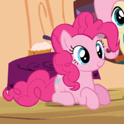 Size: 483x483 | Tagged: safe, edit, edited screencap, editor:hotkinkajou, screencap, fluttershy, pinkie pie, earth pony, pegasus, pony, secret of my excess, animated, cropped, cute, diapinkes, disembodied hand, featured image, female, gif, golden oaks library, hand, happy, hotkinkajou is trying to murder us, looking up, mare, perfect loop, petting, ponk, prone, scratching, smiling, solo focus