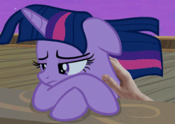 Size: 1040x740 | Tagged: safe, edit, edited screencap, editor:hotkinkajou, screencap, twilight sparkle, twilight sparkle (alicorn), alicorn, pony, once upon a zeppelin, airship, animated, cloud, comforting, cropped, cute, disembodied hand, floppy ears, gif, hand, hotkinkajou is trying to murder us, night, perfect loop, petting, sad, sadorable, solo, stars, windswept mane, zeppelin