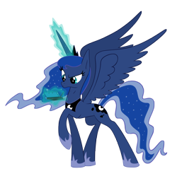 Size: 5000x4972 | Tagged: safe, artist:zelc-face, princess luna, alicorn, pony, 3ds, absurd resolution, female, gamer luna, mare, raised hoof, simple background, solo