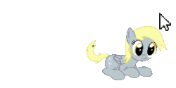 Size: 300x150 | Tagged: artist needed, safe, derpy hooves, pegasus, pony, animated, behaving like a cat, chase, cursor, cute, cutie mark, daaaaaaaaaaaw, derpabetes, derpy doing derpy things, female, gif, happy, hnnng, mare, simple background, solo, transparent background, weapons-grade cute