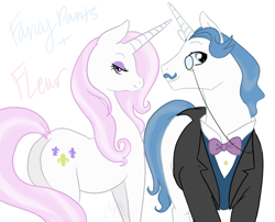 Size: 930x753 | Tagged: dead source, safe, artist:cartoonlion, fancypants, fleur-de-lis, pony, unicorn, fancyfleur, female, male, mare, plot, shipping, simple background, stallion, straight, white background