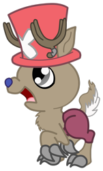 Size: 1161x1920 | Tagged: safe, artist:toonfreak, hybrid, crossover, one piece, ponified, simple background, solo, tony tony chopper, transparent background