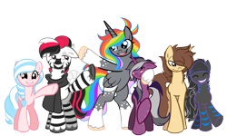 Size: 2500x1500 | Tagged: dead source, safe, artist:rainbowscreen, oc, oc only, oc:allen, oc:bubblegum face, oc:ghost wisperes, oc:kisami, oc:rainbow star