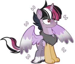 Size: 1280x1108 | Tagged: safe, artist:jxst-alexa, derpibooru import, oc, oc:loki, draconequus, hybrid, interspecies offspring, male, offspring, parent:discord, parent:twilight sparkle, parents:discolight, simple background, solo, transparent background