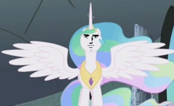 Size: 714x437 | Tagged: safe, edit, edited screencap, screencap, princess celestia, alicorn, pony, friendship is magic, castle of the royal pony sisters, face swap, yaranaika