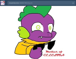 Size: 604x470 | Tagged: safe, spike, dragon, ask bawss spike, male, mspaintponies, mspaintponies fanart, solo, sunglasses, tumblr