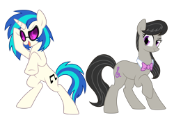 Size: 4200x2912 | Tagged: safe, artist:yaaaco, derpibooru import, dj pon-3, octavia melody, vinyl scratch, earth pony, pony, unicorn, bowtie, female, mare, simple background, smiling, transparent background