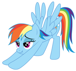 Size: 5000x4638 | Tagged: safe, artist:kooner-cz, rainbow dash, pegasus, pony, absurd resolution, blue, cutie mark, exploitable meme, eye, eyes, female, flank, hair, iwtcird, mare, scrunchy face, simple background, solo, stretching, tail, transparent background, vector, wings