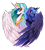 Size: 1735x1920 | Tagged: safe, artist:rariedash, princess celestia, princess luna, alicorn, pony, bedroom eyes, duo, looking at you, open mouth, royal sisters, s1 luna, shirt design