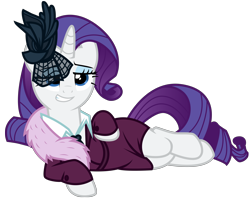 Size: 6000x4862 | Tagged: safe, artist:alicornoverlord, rarity, pony, unicorn, rarity investigates, .ai available, .svg available, absurd resolution, clothes, detective rarity, draw me like one of your french girls, dress, female, mare, noir, simple background, smiling, solo, transparent background, vector