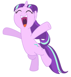 Size: 6644x7200 | Tagged: safe, artist:greenmachine987, starlight glimmer, pony, unicorn, the cutie re-mark, absurd resolution, cute, eyes closed, female, glimmerbetes, happy, it happened, mare, midair, open mouth, photoshop, redemption, reformed, simple background, solo, transparent background, vector