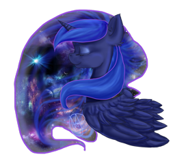 Size: 1024x941 | Tagged: safe, artist:moonstroke118, princess luna, alicorn, pony, ear fluff, eyes closed, simple background, smiling, solo, transparent background