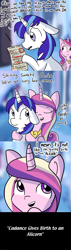 Size: 659x2330 | Tagged: safe, artist:tjpones, princess cadance, shining armor, alicorn, pony, unicorn, the crystalling, comic, floppy ears, fluffy, frown, hug, it's always sunny in philadelphia, list, nervous, open mouth, planning, pregnant, smiling, tempting fate, what could possibly go wrong, wide eyes