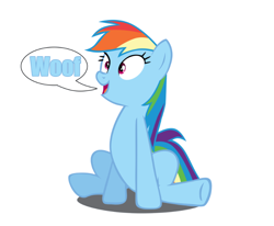 Size: 812x668 | Tagged: safe, rainbow dash, pegasus, pony, barking, simple background, vector, white background, woof