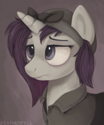 Size: 500x600 | Tagged: safe, artist:featherfell, rarity, pony, unicorn, the cutie re-mark, alternate hairstyle, alternate timeline, alternate universe, crystal war timeline, rarity the riveter, solo