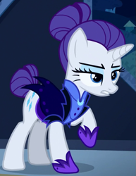 Size: 591x765 | Tagged: safe, screencap, rarity, pony, unicorn, the cutie re-mark, alternate timeline, night maid rarity, nightmare takeover timeline, outfit catalog, solo