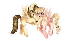 Size: 1920x1080 | Tagged: safe, artist:dream--chan, oc, oc only, oc:dream whisper, oc:prince whateverer, pegasus, pony, simple background, white background