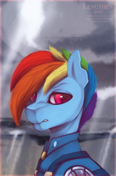 Size: 772x1169 | Tagged: safe, artist:risterdus, rainbow dash, pegasus, pony, alternate timeline, apocalypse dash, crystal war timeline, solo