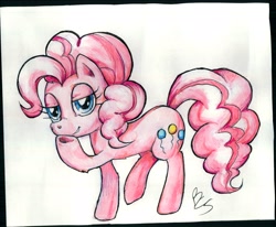 Size: 2054x1694 | Tagged: safe, artist:buttercupsaiyan, pinkie pie, earth pony, pony, female, mare, raised hoof, solo, thinking