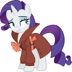 Size: 10039x10063 | Tagged: safe, artist:chrzanek97, rarity, pony, unicorn, rarity investigates, .svg available, absurd resolution, clothes, coat, detective rarity, raised eyebrow, simple background, solo, transparent background, vector