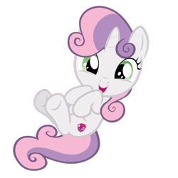 Size: 1280x1280 | Tagged: safe, artist:disneybrony2012, sweetie belle, cute, cutie mark, diabetes, diasweetes, looking at you, on back, open mouth, simple background, smiling, solo, the cmc's cutie marks, transparent background, vector, weapons-grade cute