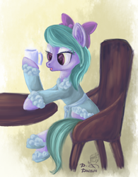 Size: 550x706 | Tagged: safe, artist:daffydream, flitter, bathrobe, clothes, morning ponies, mug, slippers, solo