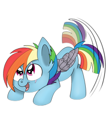 Size: 1024x1188 | Tagged: safe, artist:theartistsora, rainbow dash, pegasus, pony, alternate timeline, apocalypse dash, crystal war timeline, cute, dashabetes, scar, solo, tail wag