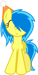 Size: 3000x5916 | Tagged: safe, artist:blueblitzie, oc, oc only, oc:blueberry blitz, pegasus, pony, happy, hat, party hat, simple background, smiling, solo, transparent background, vector