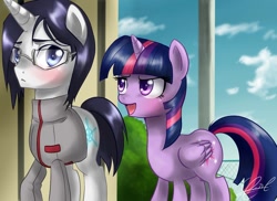 Size: 1374x1000 | Tagged: safe, artist:zorbitas, twilight sparkle, twilight sparkle (alicorn), alicorn, pony, bleach (manga), crossover, female, glasses, ishida uryuu, mare, ponified, uryu ishida