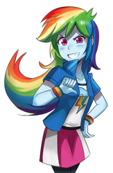 Size: 600x921 | Tagged: safe, artist:tzc, rainbow dash, equestria girls, simple background, solo, white background