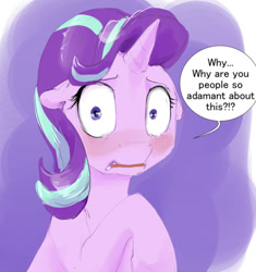 Size: 540x575 | Tagged: safe, artist:silfoe, starlight glimmer, pony, unicorn, blushing, bronybait, embarrassed, looking at you, nervous, raised foreleg, raised hoof, royal sketchbook, scared, solo