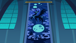 Size: 5000x2813 | Tagged: safe, artist:kooner-cz, nightmare moon, pony, the cutie re-mark, .psd available, absurd resolution, alternate timeline, background, banner, moon, night, nightmare takeover timeline, stars, vector, window