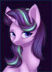 Size: 1453x2000 | Tagged: safe, artist:avrameow, derpibooru import, starlight glimmer, pony, unicorn, chest fluff, cute, female, glimmerbetes, heart eyes, looking at you, mare, solo, wingding eyes