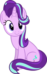 Size: 2879x4500 | Tagged: safe, artist:slb94, starlight glimmer, pony, unicorn, c:, cute, female, glimmerbetes, looking at you, mare, simple background, sitting, smiling, solo, transparent background, vector