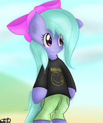 Size: 2100x2500 | Tagged: safe, artist:freefraq, flitter, pony, bipedal, clothes, shirt, shorts, solo