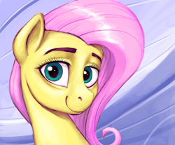 Size: 1883x1556 | Tagged: safe, artist:selenophile, fluttershy, pegasus, pony, bust, cute, looking at you, portrait, realistic, shyabetes, smiling, solo