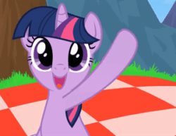Size: 300x231 | Tagged: safe, artist:misterdavey, twilight sparkle, animated, cute, faic, happy, impossibly long hoof, smile hd, smiling, solo, twiabetes, waving