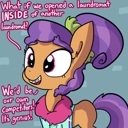 Size: 1280x1280 | Tagged: safe, artist:tjpones, plaid stripes, pony, the saddle row review, braces, clothes, cute, dialogue, female, genius, missing cutie mark, open mouth, plaidabetes, solo