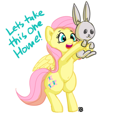 Size: 1280x1197 | Tagged: safe, artist:pabbley, fluttershy, pegasus, pony, rabbit, bipedal, hips, solo