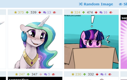 Size: 516x328 | Tagged: safe, artist:lumineko, artist:silfoe, princess celestia, twilight sparkle, alicorn, pony, adoration, cute, cutelestia, daaaaaaaaaaaw, dawwww, derpibooru, juxtaposition, juxtaposition win, meme, meta, twiabetes