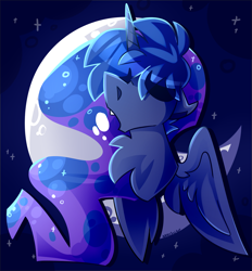 Size: 2595x2800 | Tagged: safe, artist:nekosnicker, derpibooru import, princess luna, alicorn, pony, crescent moon, digital art, female, mare, moon, sleeping, solo